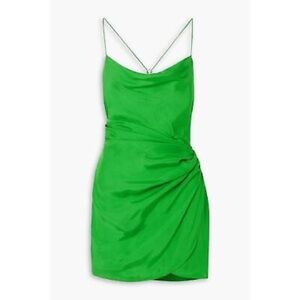 GAUGE81 Shiroi open-back wrap-effect silk mini dress in green sz XS barbiecore